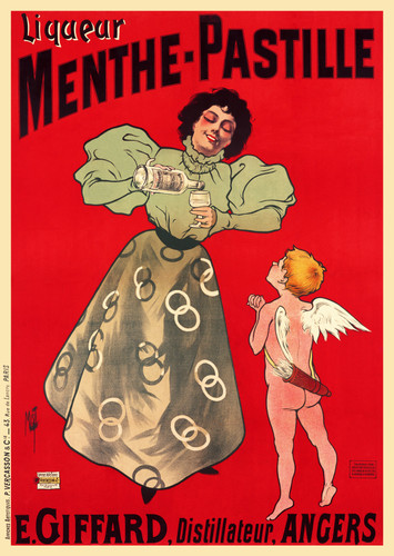 Poster Vintage 50x70cm – Affiche Publicitaire Pour Liqueur Menthe Pastille – Reproduction HQ