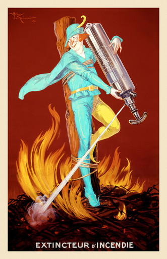 Affiche Vintage Publicitaire Extincteur THEO Rtxi - Poster 45x60 Cm - Neuf