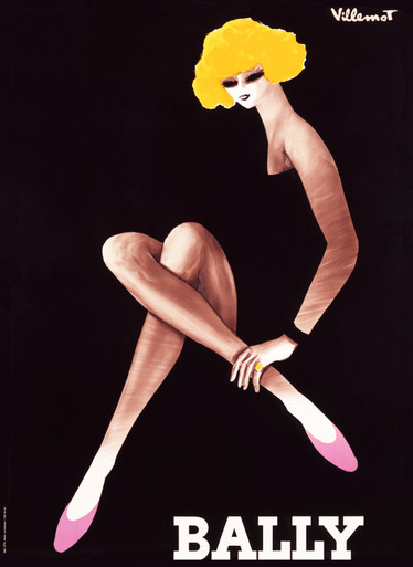 Bally Blonde Shoes Vintage Poster by Villemot 1982 French Fine Art
