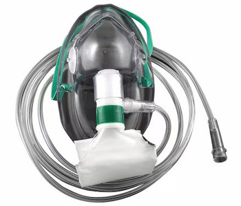 OXYGEN MASK - (Adult, 7' Tubing, Non-Rebreather, Vent) (50/Cs)