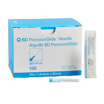 NEEDLES  25g x 1"  (100/Bx)  (BD:305125) PrecisionGlide