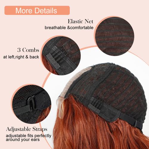 Long Copper Red Auburn Wig - 26 Inch