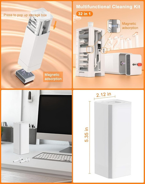 Phone Cleaning Kit 32-in-1 w/ Stylus for AirPods, PC, Mac, Port & Cable Cleaner