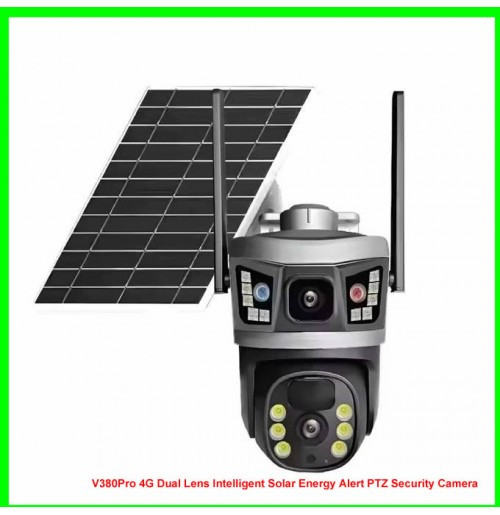 Solar Camera Dual Lens 4g Sim 6mp Ptz V380 Pro