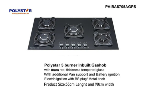 POLYSTAR 5 BURNER IN BUILT GAS COOKER PV-B8705AGPS