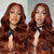 Long Copper Red Auburn Wig - 26 Inch