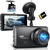 2.5K Dash Cam Front and Rear,64G SD Card,1600P+1080P FHD Dual Dash Camera for Cars,176°+160° Wide Angle,3.2'' IPS Screen Dashcam,G-Sensor, Loop Recording, WDR, Night Vision,24H Parking Monitor