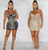 Casual Dress Amazon nightclubs hot rhinestone sexy see through wrapped chest midi dress