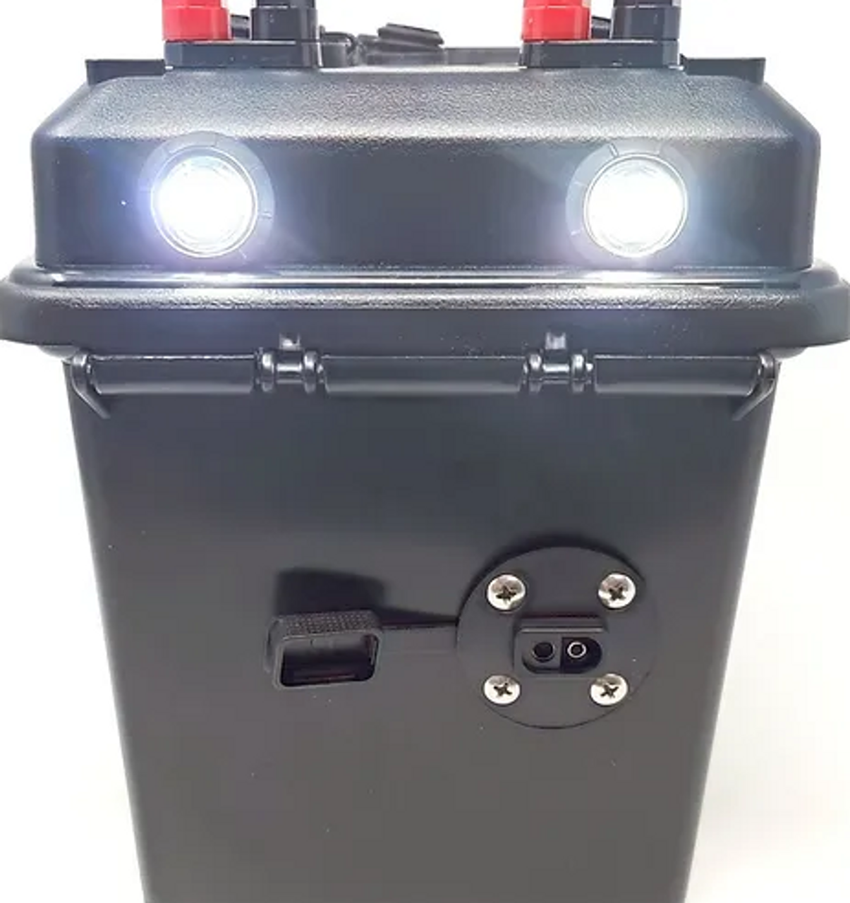 Clancy’s PowerBox 12 Volt Battery Box With Ice Jig Glow Cup.