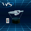 Star Trek Enterprise Ship 3D Optical Illusion Lamp With Remote