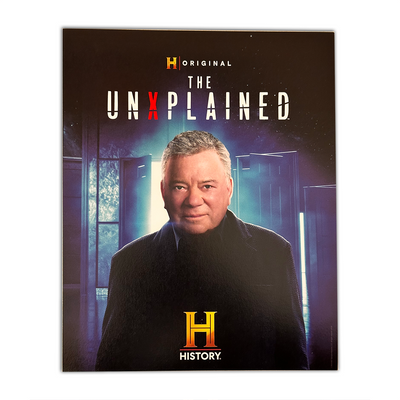 Promotional 8x10 photo of William Shatner, host of History TV's "The UnXplained" Promotional 8x10 photo of William Shatner, host of History TV's "The UnXplained"