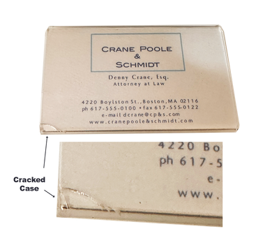 Denny Crane Prop Business Card with cracked frame