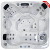 Costa 7x7 (seats 5 +1 lounger , 2 therapeutic pump + hush circ pump ) 240 v
Control Your Hydrotherapy Experience with the Costa  Hot Tub  Take control of your hydrotherapy experience! With the 7-foot Costa™ hot tub, you can select from 49 exclusive Velocity™ Jets to customize your ideal massage. Whether you want a relaxing, gentle soak or an intense massage for your sore muscles, this spa has it all.  Offering plenty of space for up to 6 adults with comfort, you can share the hot tub experience with friends and family. Each seat has its own strategically placed jets so that everyone gets a tailored massage exactly where they need it. Turn on the soft LED lights for an extra tranquil atmosphere or adjust the temperature settings - it's all in your control! 

