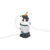 The Bestway pool ® 800 gal Flowcear™ Sand Filter is a highly efficient and environmentally friendly way to keep clean water flowing through your above ground pool. It’s also far more cost effective than running a traditional filter pump system as the pump uses silica sand instead of a filter cartridge. Where a filter cartridge may need replaced every 2 weeks, silica sand only needs to be changed once every 3 years. The pool pump works by draining pool water through a hose and into the filtration system. Although water passes through the system with fantastic ease, the silica sand is so compact that it traps dirt and debris. Filtered water is then pumped down a separate hose and into the swimming pool inlet. Separating debris from sand, when the pressure gauge indicates that the corrosion proof tank is full, is a simple case of turning it to its backwash setting. Once it has been separated, a waste hose is attached and the rinse valve is turned, flushing filth and debris to a suitable deposit area. The Sand Filter is compatible with 300-4,800 gal. (1,100-18,100 L) pools. It makes an excellent upgrade to a traditional filter pump and is a fantastic way to enhance your above ground pool.
Pump flow rate of 800 gal./h (3,028 L/h)
Compatible with pools sizes 300-4,800 gal. (1,100-18,100 L)
Durable, corrosion-resistant filter tank
Top flange clamp allows 360˚ rotation for quick and smooth installation
ChemConnect™ dispenser evenly disperses the stable level of chlorine needed for proper chemical balance
Pre-filter strainer catches larger particles to protect the pump impeller and ensure a longer life span
Sand not included. Require sand size: #20 silica sand, 0.45-0.85 mm, approximately 8.5 kg
Also works with Bestway® Polysphere™ Pool Filtration Spheres
110-120V GFCI plug
Contents: 1 sand filter set, 1 ChemConnect dispenser