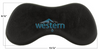 Front view of the Vita Spa Replacement Headrest Pillow Peanut Shaped 2003 Black - 532056.  Western tub and pool 1-855-248-0777