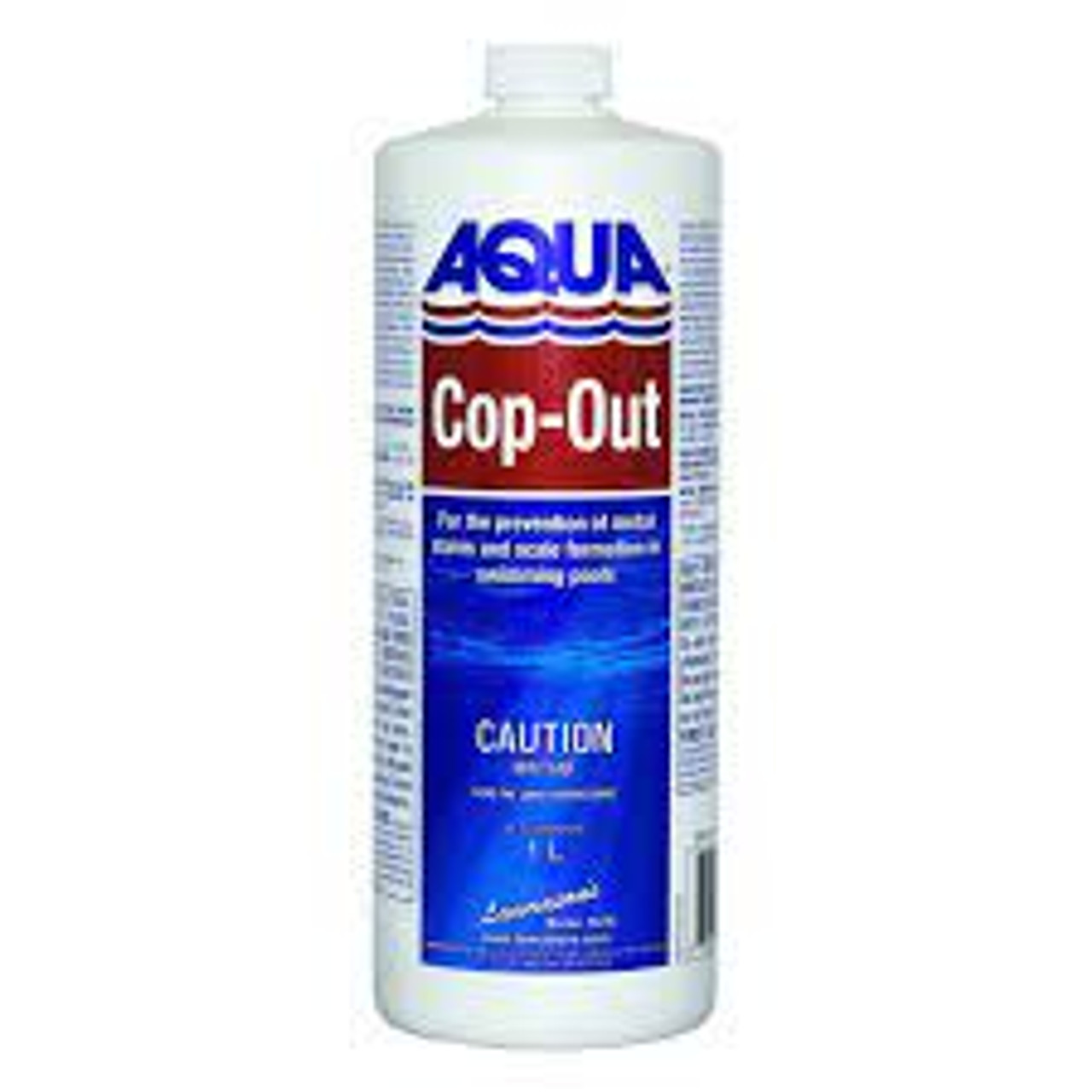 Dive into the future of crystal-clear pool perfection with Aqua Cop-Out! Tired of battling stubborn metal stains and pesky scale build-up in your pool? Say goodbye to the struggle and hello to pristine waters with our powerful 1L solution.

Aqua Cop-Out is your trusty sidekick in the fight against unsightly iron, copper, and calcium deposits. No more fretting over water discoloration – we're here to rescue your pool's beauty! Our superhero formula not only prevents stains and scale from gate-crashing your aquatic paradise but also works its magic to evict existing mineral offenders.

Unleash the magic of Aqua Cop-Out and transform your pool into a shimmering oasis that's free from the clutches of metals and minerals. It's time to reclaim your poolside bliss – one splash at a time!