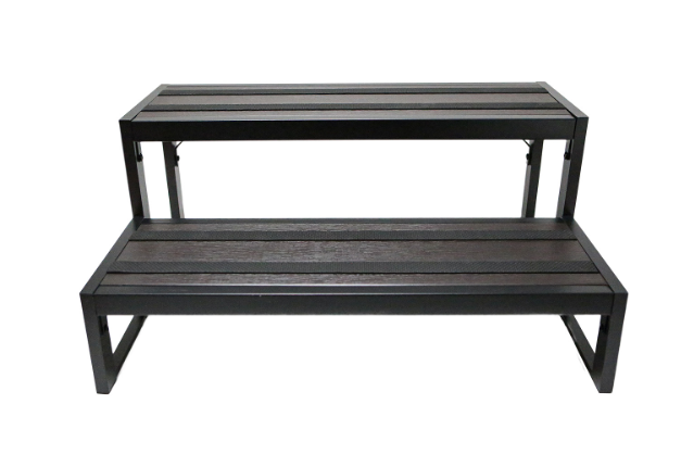 Make it easier to control your hot tub with our 2 Tier 20” high Step in the color dark brown . With a variety of colors available, you can find the perfect match for your aesthetic needs and enjoy the convenience of an easy way to access your hot tub. The steps are 30" wide and sure to make getting in and out much more comfortable. So don't hesitate - improve your hot tub accessibility today with our top-of-the-line steps 1-855-248-0777