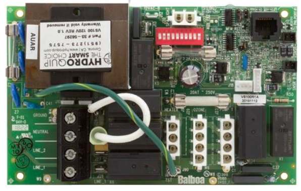VS100 Balboa Circuit Board 115V / 230V 

used in introductory hot tubs and plug and play hot tubs
able to run 115 v or 230 v input with conversion
should be installed by professional

The VS100 Balboa lower control Circuit Board is a vital component in both introductory hot tubs and plug and play hot tubs. It acts as the central hub for all of the electrical functions in your hot tub, making it an essential part of ensuring a smooth and enjoyable experience.

One of the biggest advantages of the VS100 Balboa lower control Circuit Board is its versatility. It is able to operate on both 115v or 230v inputs with a simple conversion process. This means that you can easily switch between power sources without needing to replace the entire circuit board, saving you time and money.

However, due to the complexity of electrical systems and safety precautions, it is highly recommended to consult a professional technician for any changes or conversions to your hot tub's electrical setup.

Additionally, the VS100 Balboa lower control Circuit Board has advanced safety features such as high-limit protection and freeze protection, ensuring the safety of you and your hot tub at all times. These features help prevent potential accidents and damage to the circuit board, further adding to its reliability and durability. call us at western tub and pool 1-855-248-0777

Furthermore, the VS100 Balboa lower control Circuit Board is designed with user-friendly controls and an easy-to-read upper control display, making it convenient for users of all levels of expertise. With its simple interface, you can easily adjust temperature settings, activate jets or lights, and monitor system diagnostics without any hassle.

