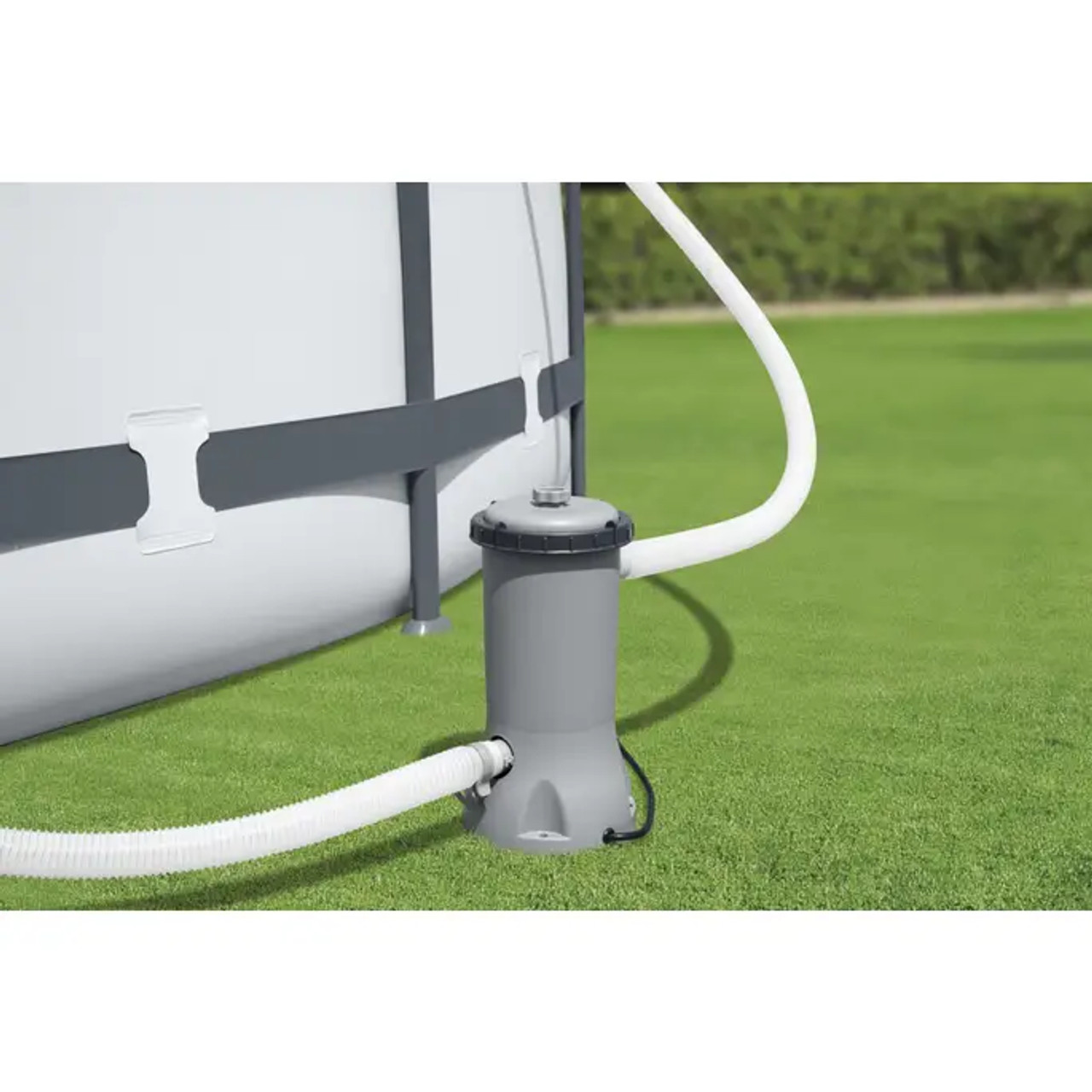 Bestway pool Flowclear 530 Gal. Filter Pump
Description & Specifications
The Bestway® 530 gal. Flowclear™ Filter Pump is a great way for pool owners to keep their pool water sparkling clean over the summer months. This pump works its magic by circulating water out of the pool, through a filter and back again. The pump also features an energy-saving plug, which allows you to set a time for how long you would like your pump to run. The timer will allow the pump to run for up to 10 hours, so you can customize it to work with your schedule. With everything you need to keep your pool water pristine, this Flowclear pump kit is a must-have! The 530 gal. Flowclear Filter Pump is recommended for use with 300-3,800 gal. pools and works perfectly with Type III-A/C filter cartridges. Put the fun in functional with the Bestway 530 gal. Flowclear Filter Pump - which is compatible with almost all above ground pools, no matter the brand.
Pump flow rate of 530 gal./h
Compatible with 300-3,800 gal. above ground pools
110-120V energy-saving plug allows you to set a timer for your pump to automatically shut off
Can be used with almost all leading pool brands
Contents: 1 filter pump