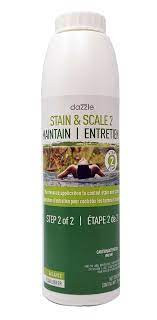 The Dazzle Hot Tub Stain & Scale 2 chemical is an essential part of maintaining a clean and safe hot tub. This 750ml bottle is specifically designed to prevent stains and scale build-up in your hot tub. But why is it so important to use this specific product? 
Firstly, chemicals are necessary for proper hot tub maintenance. Without them, harmful bacteria and algae can thrive in the warm, moist environment of a hot tub. These microorganisms are not only unpleasant to look at but can also cause skin irritation and other health issues. Regularly adding chemicals like Dazzle Hot Tub Stain & Scale 2 helps keep your hot tub water balanced and safe for use.
Another reason to use Dazzle Hot Tub Stain & Scale 2 is that it is specifically formulated for hot tubs. Many household cleaners or other chemicals may not be safe to use in your hot tub and can cause damage to the equipment or affect the water chemistry. Dazzle, on the other hand, is designed to work effectively in hot tubs without causing any harm.
Furthermore, using Dazzle Hot Tub Stain & Scale 2 can save you time and money in the long run. By preventing stains and scale build-up, this chemical reduces the need for more extensive cleaning or costly repairs to your hot tub. It also helps prolong the life of your hot tub by keeping it in good condition.
In summary, chemicals like Dazzle Hot Tub Stain & Scale 2 are an essential part of hot tub maintenance. They not only keep the water clean and safe for use but also protect your investment by preventing damage and reducing the need for costly repairs. So when it comes to caring for your hot tub, don't forget to include Dazzle in your routine. Your hot tub (and your wallet) will thank you for it!  So, it is highly recommended to use Dazzle Hot Tub Stain & Scale 2 for a hassle-free and enjoyable hot tub experience. Keep your hot tub clean, safe, and in good condition with the help of this high-quality chemical specifically designed for hot tubs. Happy soaking!  1-855-248-0777 