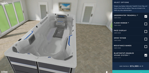 Make Waves with the E700 Endless Pool Swimspa 
The E700 Endless Pool gives you room to go big, with ample space for fitness, uninterrupted swimming, and full-body relaxation. Skip the $74,499 us MSRP and save over half off the price of a new model with Western Tub and Pool.
[Get a Quote Today]

Complete Specifications and Upgrades
Current

Hydrodrive™ Technology
1:08/100 yd (1:11/100 m) max pace with 116 pace settings

Construction

14 Gauge Galvanized Steel Frame with molded Acrylic Shell

Lighting

20 interior multicolor LED lights,
exterior LED illumination bar,
2 illuminated water features

Ample Space for Every Activity
Measuring 17’ L x 89" W x 58" H, the E700 provides plenty of room for all-level fitness routines, family fun, and deep relaxation.

Adjustable Hydrodrive Current
Train, recover, and improve with ease. The smooth, fully adjustable resistance current is perfect for an uninterrupted swim or a challenging water workout.

Ergonomic Spa Seats
After your workout, unwind in contoured seats equipped with premium hydrotherapy jets designed for total-body relaxation.

Upgraded Underwater Treadmill
This model includes the highly sought-after underwater treadmill upgrade. Experience our exclusive technology that makes low-impact workouts both fun and highly effective for your joints.

Upgraded Stereo System
Take your swim to the next level with the upgraded stereo system, delivering crisp, clear sound right to your pool.

The Western Tub and Pool Advantage
Save Over Half Off New
With the manufacturer MSRP sitting at $74,499 us as per manufacturer website , purchasing through Western Tub and Pool allows you to secure this premium model for less than half the price of a brand-new unit at 45,000 cad

Flexible Financing and Delivery
We make bringing your dream pool home simple. Take advantage of our convenient financing options and professional delivery services tailored to your schedule.

Premium Water Care
Keep your E700 in pristine condition with Western Tub and Pool water care solutions, ensuring your water remains crystal clear and ready for your next swim.

Frequently Asked Questions
How much does the E700 Endless Pool cost?
While the manufacturer's MSRP is $74,499 us , buying this fully-loaded E700 through Western Tub and Pool saves you over half the cost of a new mode for 45000 cad.

Do you offer delivery and installation support?
Yes, delivery is available directly to your home. We also offer comprehensive financing packages to make your purchase as seamless as possible.

Does this model come with the treadmill?
Absolutely. This specific E700 model features the upgraded underwater treadmill, offering a fantastic low-impact running or walking experience.

How do I maintain the water quality?
We guide you through the exclusive Western Tub and Pool water care routine, providing you with everything you need to maintain clean, balanced, and safe water year-round.

Transform Your Backyard Today
Ready to experience the ultimate in aquatic fitness and relaxation? Secure your upgraded E700 Endless Pool before it is gone.
[Contact Us for Pricing and Delivery]