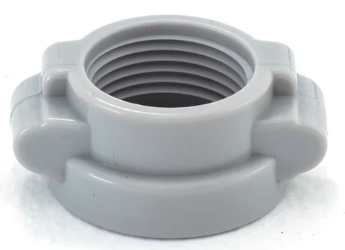 SaluSpa & Coleman Water Inlet & Outlet Replacement Nut
Keep your hot tub running perfectly without the leaks. Get the precise P06575 water inlet and outlet nut replacement for your SaluSpa, Coleman, or Lay-Z-Spa, and ensure a secure connection for your pump. Shop and order at Western tub and pool to get your spa back in action.

Secure your spa connection
A leaking or broken pump connection can ruin your relaxation time. The P06575 coupling nut is designed to firmly connect your water inlet or outlet port to the pump, ensuring your hot tub operates smoothly and safely.

Built for durability
Manufactured from high-quality, gray plastic, this NPT-threaded coupling nut is built to withstand continuous water flow and temperature changes. It provides a reliable seal for the ends of your B & C (Water Flow and Return) pipes.

Exact specifications
Part Number: P06575
Material: Plastic
Color: Gray
Item Dimensions (L x W x H): 3.25 x 2.26 x 0.35 inches
Item Weight: 1.6 ounces
Connector Type: Coupling
Compatible hot tubs and models
This replacement nut is compatible with a wide variety of SaluSpa, Coleman, and Lay-Z-Spa AirJet and AirJet Plus hot tub pumps. Compatible controls include:

Lay-Z-Spa Named Models:
Springs, Honolulu, Milan, St. Moritz, Paris, Cancun, Havana, Cali, Tahiti, and Springstaditi.

Lay-Z-Spa AirJet Spa Numeric Models:
54333, 60001, 60003, 60005, 60007, 60009, 60011, 60013, 60015, 60017, 60019, 6001C, 6001D, 6001F, 6003C, 60021, 60023, 60027, 60029, 60035, 60039, 60043, 60047, 60049, 60061, 60063, 60065, 60069, 60085, 60091, 60109, 60135, 60157, 60159, 60163, 60175, 60179, 60182, 60190, 60209, 60257, 60259, 60261.

Check here and our online catalogue or call us to verify compatibility with your specific unit.

Frequently asked questions
Where does this nut go on my hot tub?
The grey coupling connector is found at the ends of the B & C (Water Flow and Return) pipes. It secures the hoses from the pump directly to the spa liner.

What if I cannot find the exact part I need?
We offer hard to find part assistance. Send us an email to fixmytub@gmail.com. Please check your part number if known or send us pictures, the make and model of the hot tub, and the serial number.

How can I get help with my order?
Call us for more information or assistance with these replacement hot tub repair parts and other spa parts at Western Tub and pool 1-855-248-0777 or email us at fixmytub@gmail.com.

Get your hot tub running smoothly again today with our genuine replacement parts