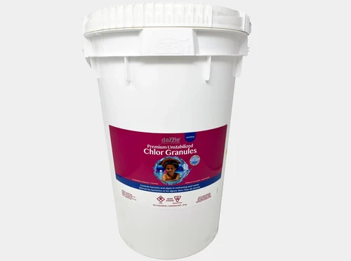 Dazzle Premium Unstabilized Chlorine 20kg
Keep your spa water pristine and safe. The Dazzle Premium Unstabilized Chlorine 20kg is the professional choice for maintaining crystal clear hot tub water, compatible with a wide range of hot tub models and control systems.
[Shop and order at Western tub and pool]
Your solution for a cleaner hot tub
Maintaining your hot tub has never been easier. This premium grade, new unstabilized chlorine acts fast to sanitize your water without adding unwanted stabilizers that can build up over time.
Compatible with top models
This product is highly versatile and used in many popular hot tub models. Compatible controls include a wide variety of standard spa systems. Check our online catalogue or call us to verify compatibility with your specific setup.
Premium quality and specifications
Product Weight: 20kg
Condition: Brand New
Application: Ideal for routine hot tub and spa sanitization
Need help finding the right part?
If you are struggling with hard to find product part assistance, we are here to help! Send us an email to fixmytub@gmail.com. Please check your part number if known, or send us pictures, the make and model of the hot tub, and the serial number so our experts can assist you.
Frequently asked questions
How do I know if this chlorine works for my hot tub?
Dazzle Premium Unstabilized Chlorine is used in many models and compatible controls. If you are unsure, check our online catalogue, call us at 1-855-248-0777, or email us your hot tub's make and model.
What if I need other replacement parts?
We stock a massive inventory of hot tub repair parts. Call us for more information or assistance with these replacement hot tub repair parts, products, and other spa parts.
How can I contact Western Tub and Pool?
You can reach our experts by calling 1-855-248-0777 or emailing us directly at fixmytub@gmail.com.
Ready to upgrade your spa maintenance?
Shop and order at Western tub and pool today to get the best performance out of your hot tub.
[Shop and order at Western tub and pool]