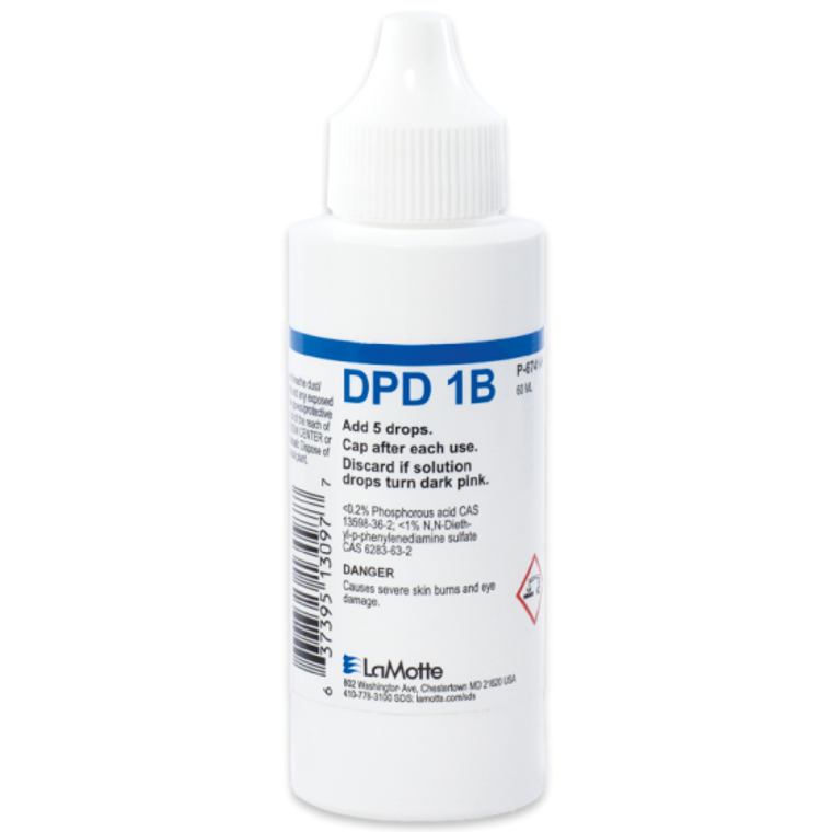 Testing your water quality has never been easier! All you need is the testing equipment, reagents . Take a 5 or 10 mL sample of your water and add the liquid DPD 1B to measure the Free Available Chlorine (FAC). With this simple testing solution, you can be sure that your water is safe . Let LaMotte testing supplies and solutions take care of all your water testing needs.