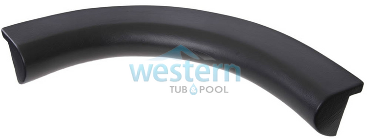 Front view of the QCA Spas Replacement Black Long Wrap Around Headrest Pillow 31 Inch - 25708-304-000. Western tub and pool 1-855-248-0777.