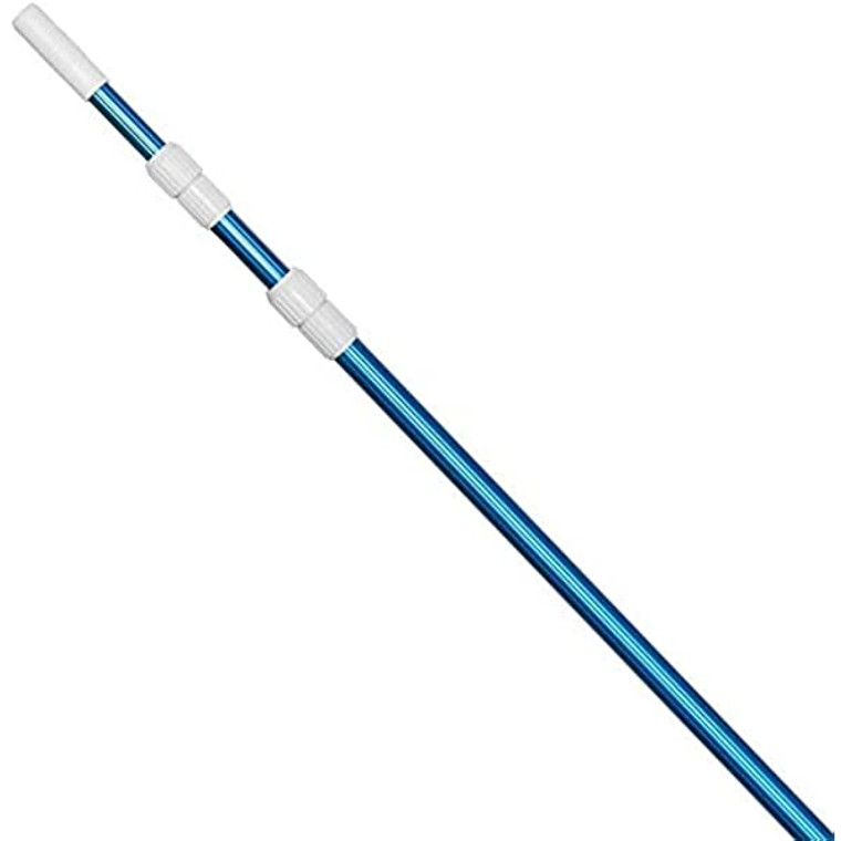 Introducing the Pro Series Snap Lock Telescopic 3 Section Pole 5"-15" - the ultimate cleaning companion that's here to make your pool maintenance a breeze! This incredible pole is like a superhero with its telescopic powers, ready to reach the far corners of your pool kingdom.

Crafted with durability in mind, this pole is built to withstand the toughest cleaning challenges. Made from high-quality aluminum, it combines strength and lightweight portability, giving you the perfect balance for effortless maneuverability.

Versatility is its middle name! The Pro Series Snap Lock Pole embraces universality, as it harmoniously syncs with all vacuum cleaner heads. No matter what brand or type of vacuum you have, this pole is the trusty sidekick that adapts to your needs. Say goodbye to compatibility woes and hello to seamless cleaning experiences!

But wait, there's more! This telescopic wonder extends from a compact 5 feet to an impressive 15 feet, granting you the power to conquer those elusive nooks and crannies. It's like having Inspector Gadget's extendable arms right at your fingertips, except without the trench coat and hat. Just snap, lock, and extend to unleash your cleaning potential!

Imagine effortlessly sweeping away debris from the depths of your pool, reaching previously untouchable spots without breaking a sweat. Whether it's pesky leaves, stubborn algae, or hidden treasure (who knows what lies beneath the surface?), this pole is your ultimate weapon of cleanliness.

So, embrace the Pro Series Snap Lock Telescopic 3 Section Pole 5"-15" and let it take your pool maintenance to new heights—literally! Prepare for an adventure as you extend the pole and embark on a quest for the shiniest, cleanest pool in the neighborhood. Cleaning has never been this exhilarating!