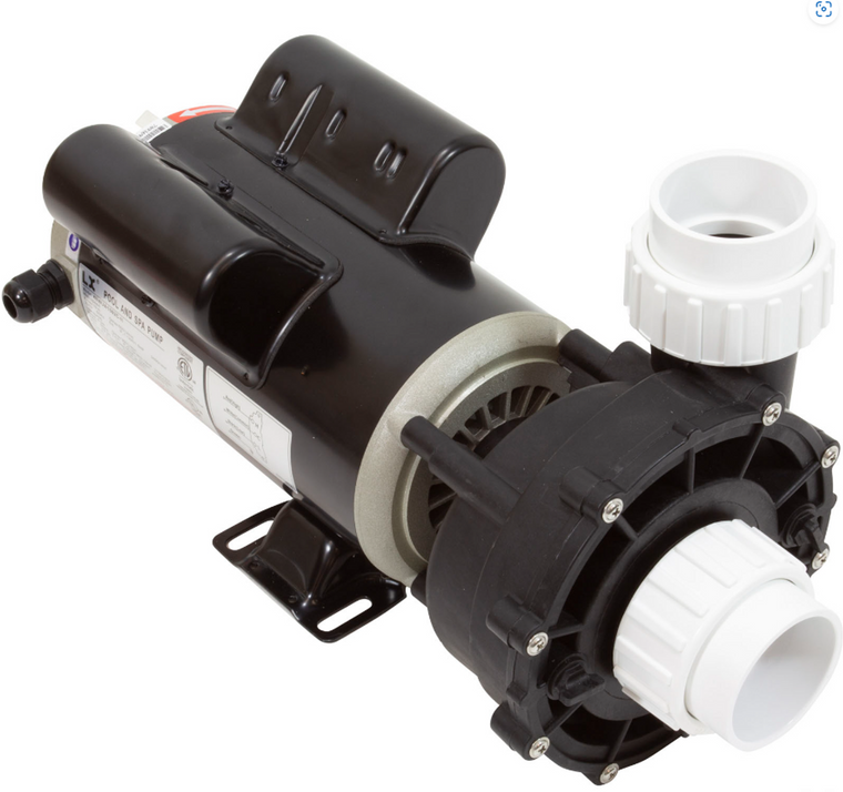 LX Pump Co.,Ltd. LX SPA Pool Pump 2 Speed ,48WUA1501C-II (1.5P/120V/60Hz)
Are you looking for a reliable pump to power up your hot tub? Look no further than the LX Pump Co., Ltd. LX SPA Pool Pump 2 Speed, 

48WUA1501C-IINF(1.5HP/120V/60Hz).

It's the perfect choice for 110v plug-and-play hot tubs! With this pump, you can trust that it will deliver the performance you need. Plus, it's built with high-quality components to ensure a long and trouble-free operation. So go ahead and make the switch today - your hot tub will thank you! 

  This pump is used in spa berry , Inova and other plug and play hot tubs 



2 inch plumbing refers to inner diameter of the connecting hose, so the outer diameter across the pump threads is 3 1/16"



LX Pump 1.5 HP 2-Speed 115V 48 Frame 2 Inch Plumbing

Start Capacitor replacement   50uf 300v
Run Capacitor replacement    40uf 450v



-This pump is can be used in circ pump applications - 115 volt operation.

-Replaces 1.5 horsepower, 2-speed, 48 frame, 12 amp, 120 volt spa pumps.

-can be wired for single speed applications 



 Specifications Lx pump

LX Pump Model	48WUA
Speed	2 Speed (2-Spd)
Motor Voltage	115v
Drain Plug Location	3,6,9 o`clock
Suction Style	Center
Suction Connection Type	Male Buttress Thread (mbt)
Suction Pipe Size	2"
Discharge Style	Side
Discharge Connection Type	Male Buttress Thread (mbt)
Discharge Pipe Size	2"
Horsepower	1.5hp
Motor Frame	48 Frame Thru-Bolt
Motor Amperage/Wattage	13.8A/3.8A
