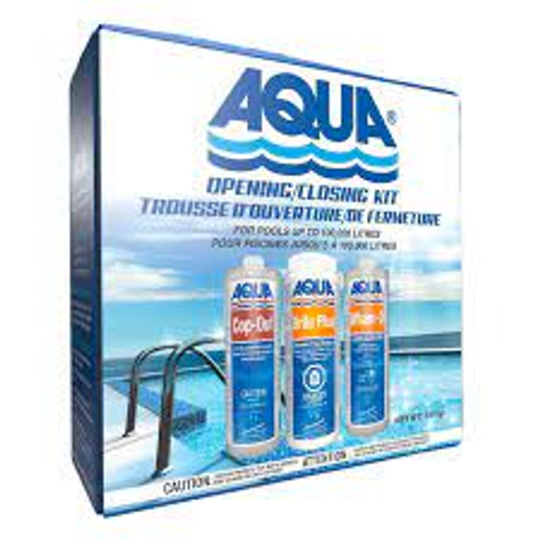 Introducing the Aqua Above Ground Opening/Closing Kit - your pool's ultimate sidekick for the grand splash season!  Whether your pool is a compact splash haven or a water wonderland, this kit packs a chemical punch that'll have your pool doing the happy dance!

Picture this: you, sipping a fruity drink, basking in the sun, and your pool water so clear it's practically invisible. The Aqua Pool Opening & Closing Kit is here to make that dream a reality. Dive into the details of what's inside:

Nok-Out 1L: Algae, meet your match! This Aqua Wham-O Algaecide has spores running for the hills. Existing algae? Gone. Future algae? Nope, not on this watch! It's like a superhero cape for your pool.

Cop-Out 1L: Let's talk about scale and stain. They're not invited to your pool party. Aqua Cop-Out Stain & Scale is your VIP pass to a sparkling pool surface. No scaling, no staining, just pure pool perfection.

Shock 1kg: Just imagine your pool water shouting "Aqua Brite Plus, activate!" Organic matter doesn't stand a chance against this pool purifier. It's like a whirlwind of freshness swooping in to make your pool crystal clear and party-ready.

For Opening the Pool:
1. Fill up that pool like you're filling up on ice cream at a summer fair.
2. Turn on the pump – the pool's heartbeat.
3. Meet Cop-Out! Pour it in and let the water waltz for 15 minutes. Pump's gotta groove, after all.
4. Introduce Aqua Brite Plus – sprinkle it across like you're seasoning the water with magic. Let the pump dance for 60 minutes.
5. Wham-O time! Stroll around the pool's edge, sprinkling Wham-O like you're sharing secrets with the water. Let it all swirl around while you catch some zzz's.

For Closing the Pool:
1. Do a water test – because even pool water deserves a pop quiz.
2. Make a grand gesture by pouring Cop-Out right into the heart of the pool. Let the pump party for 30 minutes.
3. Time for Aqua Brite Plus! Sprinkle it towards the pool's center like you're tossing confetti at a fabulous fiesta. Pump keeps grooving for 60 minutes.
4. Wham-O's back for an encore! Walk the perimeter, pouring it like you're a potion master casting a spell. Nighttime is showtime – let the chemicals mingle under the moonlight.
5. Let your pool's water whirl and twirl for 8 hours before it takes a nap.

Next day, check that pH – it should be in the chill zone of 7.2 - 7.6. And now, cue the confetti cannons because your pool is ready to be chlorinated – the fanciest way to say "let's party, water style!"

Get ready for the most magical, sparkling, and hassle-free pool moments of your life with the Aqua Above Ground Opening/Closing Kit. Dive in and make your pool the talk of the town – or at least the talk of your neighborhood!  