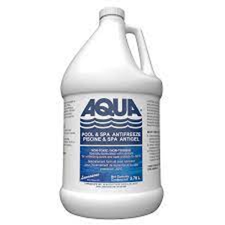 Introducing the Aqua Antifreeze (3.78L) – your pool's new superhero guardian against the villainous freeze!  Are you tired of your pool pipework turning into icy mazes during the cold months? Fear not, because Aqua Antifreeze is here to save the day, one liquid leap at a time!

Imagine your pool's pipes cozying up in their very own winter sweaters – that's the magic of Aqua Antifreeze!  Say goodbye to those frosty fiascos that turn your pool area into a chilly ghost town. With just a splash of this liquid wonder, your pipes will be dancing the tango with warmth while winter's chill stands no chance.

But that's not all! Our Aqua Antifreeze doesn't just protect pipes; it's the ultimate ice-blasting sidekick for your entire aquatic realm. Watch as it melts away Jack Frost's designs on your precious pool, leaving behind a crystal-clear paradise ready for your next summer shindig. 

Picture this: you, lounging by your frost-free poolside, sipping on a tropical drink while your pipes stay as happy as a penguin in a sauna. It's not just antifreeze; it's pool-pampering potion – the kind that transforms winter woes into giggles and grins.

So, whether you're a pool pro or just someone who loves their splashy sanctuary, get your Aqua Antifreeze (3.78L) today and give winter a run for its icy money. 