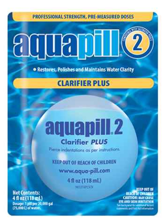 Get the Clear-Blue Edge with AquaPill 2
Looking for that perfect pool sparkle? Look no further! AquaPill 2 Clarifier Plus is just what you need to restore, polish and maintain water clarity with ease.

This highly concentrated flocculant clears cloudy water by binding tiny particles together so they can be trapped by the filter. When used correctly, it provides a sparkling clean pool and extends your filter run cycles.

So, don’t settle for just any old pool water! Get the clear-blue edge with AquaPill 2 Clarifier Plus and give your pool that perfect sparkle this summer! Available in 118ml/4 fl oz size, SKU: 90127APL.

Now, go forth and enjoy the perfect pool! 



Clarifies water
Highly concentrated
Creates and maintains sparkling, clear pool water
Enhances filtration to extend filter run cycles