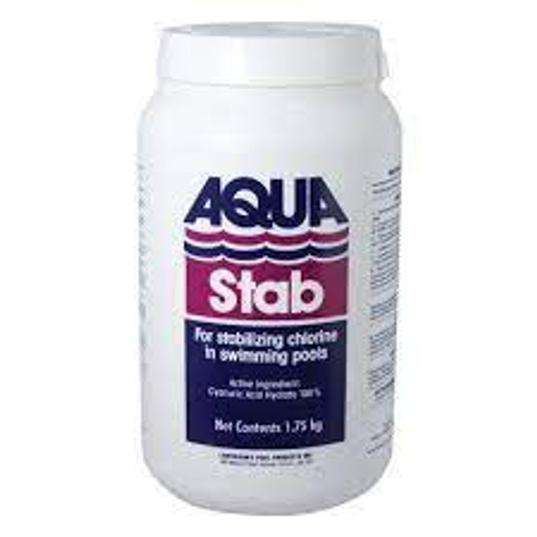 Dive into a world of endless poolside fun with Aqua Stab Tabs - your ultimate tab stabilizer! Say goodbye to murky waters and hello to the shimmering, crystal-clear paradise you deserve.

Unleash the power of Aqua Stab, the magical 2kg formula that turns your pool maintenance into a breeze. Packed with the secret ingredient - Cyanuric Acid, this granular wonder is here to make chlorine stability a no-brainer. Shielding your precious pool potion from those pesky UV rays, Aqua Stab extends the life of your chlorine superhero, giving you more splash for your cash.

Imagine spending more time enjoying your aquatic haven and less time fussing over chemical equations. Aqua Stab's got your back with its easy-peasy stabilizing action, perfect for all types of swimming pools, including those fancy saltwater setups.

So, whether you're a pool pro or just dipping your toes into the water world, Aqua Stab Tabs is the game-changer you've been waiting for. Grab yours now and turn your pool into a sparkling sanctuary that's the envy of the neighborhood!
