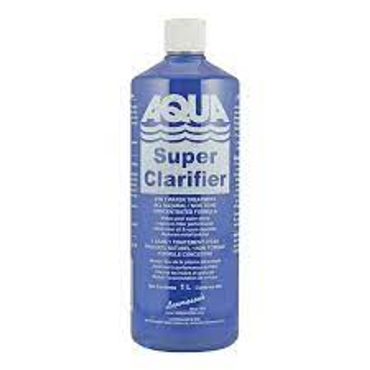 Introducing the Aqua Super Clarifier (1L) - your hot tub's new best friend! Say goodbye to dull and lackluster water, and hello to a dazzling aquatic experience. This isn't just your ordinary clarifier – it's a 4-in-1 powerhouse for hot tubs that knows how to make a splash!

Tired of murky waters that make your hot tub seem more like a mysterious swamp? Our Super Clarifier will transform your spa into a crystal-clear oasis that's practically begging you to take a dip. But wait, there's more! Not only does it tackle the cloudy conundrum, but it's also a guardian against the dreaded oil slicks and unsightly scum deposits. No more worrying about those unwanted intruders ruining your relaxation time.

And guess what? It's not just a clarifier, it's an efficiency expert too! By teaming up with your trusty filter, this wonder potion actually boosts filter efficiency. That means less time fussing with maintenance and more time enjoying the warm, inviting embrace of your rejuvenated hot tub.

Experience the magic of Aqua Super Clarifier – because your hot tub deserves nothing but the best. Get ready to plunge into water that sparkles like stardust and leaves all your water worries in the dust. Your hot tub adventure is about to get an upgrade that's nothing short of aquatic wizardry!