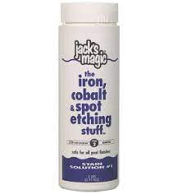 Say goodbye to those stubborn stains that have been marring the beauty of your pool! Introducing the ultimate problem solver - Stain Solution #1 Iron, Cobalt & Spot (900g). This isn't just a product; it's a magician for your pool's surfaces. Tired of unsightly iron, cobalt, and spot-etching stains? We've got your back, without draining your beloved pool! 

Experience the power of non-acidic wizardry as this incredible formula effortlessly banishes those blemishes. In just 48 hours, watch as the Iron, Cobalt & Spot Etching Stuff works its magic, leaving your pool looking pristine and stunning. No need to fuss over extensive rebalancing of other chemical products – this stuff knows how to get the job done with finesse.

Revitalize your pool, invite back the sparkle, and flaunt those crystal-clear waters. The solution you've been searching for is here, ready to make your pool the envy of the neighborhood. Stains, be gone – it's time for your pool to shine like never before!