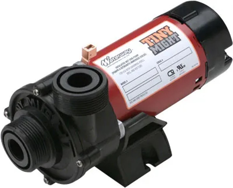 Tiny Might Circulating Pump 220 v
Don't let its size fool you! The Tiny Might Circulating Pump 220 v packs a powerful punch to keep your hot tub running and ready to use. This pump is designed with high volume side discharge efficiency to ensure maximum flow, while also being 60% more efficient than our center discharge pumps. Plus, the wet end can be rotated for easy installation, making it perfect for new or replacement pumps. With its 1" union and 1/16 HP power, it's sure to give you the performance you need for your hot tub.

No matter what you're looking for in a circulation pump, Tiny Might has got you covered. With their high-quality design and reliable customer service, they make sure that all of your needs are met so you can have peace of mind that your hot tub is working as it should. So make sure to give Tiny Might Circulating Pump 220 v a try and enjoy a more efficient, powerful pump for your hot tub!

Don't forget, if you ever need help or have any questions about the Tiny Might Circulating Pump 220 v, their friendly customer service team is available at 1-855-248-0777 to answer all of your questions and provide you with the support you need. With the Tiny Might Circulating Pump 220 v, you can trust that your hot tub will be up and running in no time! 


Features:

 

High volume side discharge efficiency
60% more efficient than our center discharge pumps
Side discharge for optimum flow
1″ union 
120 v or 220 v available
1" Union x 1" Union Intake/Discharge.
Wet end can be rotated for easy installation
1/16 HP
Large 6 ½” diameter wet end for higher head pressure