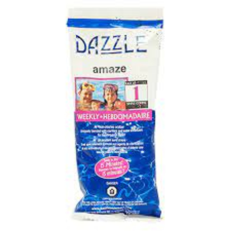 Are you tired of your hot tub not being so hot anymore? Have you tried everything from changing the water to yelling at it, but nothing seems to work? Well, fear not my friend, for I have the perfect solution for you - Dazzle Amaze 40 X 400gm Oxidizer! Now before you start thinking this is some kind of wizardry, let me clarify - it's not. But, it sure does work like magic! Not to burst your bubble, but hot tubs can be a breeding ground for bacteria and algae if not treated properly. And we all know how unpleasant that can be. That's where chemical oxidizers come into play. They help sanitize the water in your hot tub and keep it crystal clear.  But, let's face it, sanitizing your hot tub can be a tedious task. That's where Dazzle comes in to make life easier for you! With its powerful formula and convenient 400gm size, Dazzle Amaze 40 X 400gm Oxidizer works like a charm in keeping your hot tub clean and safe for a soothing soak.  But wait, there's more! Not only does Dazzle Amaze 40 X 400gm Oxidizer keep your hot tub water sparkling clean, but it also helps extend the life of your equipment by preventing build-up and corrosion. Now that's what I call a win-win situation. Plus, with its easy-to-use packaging and  witty name, Dazzle is sure to add a touch of excitement to your hot tub maintenance routine. 1-855-248-0777