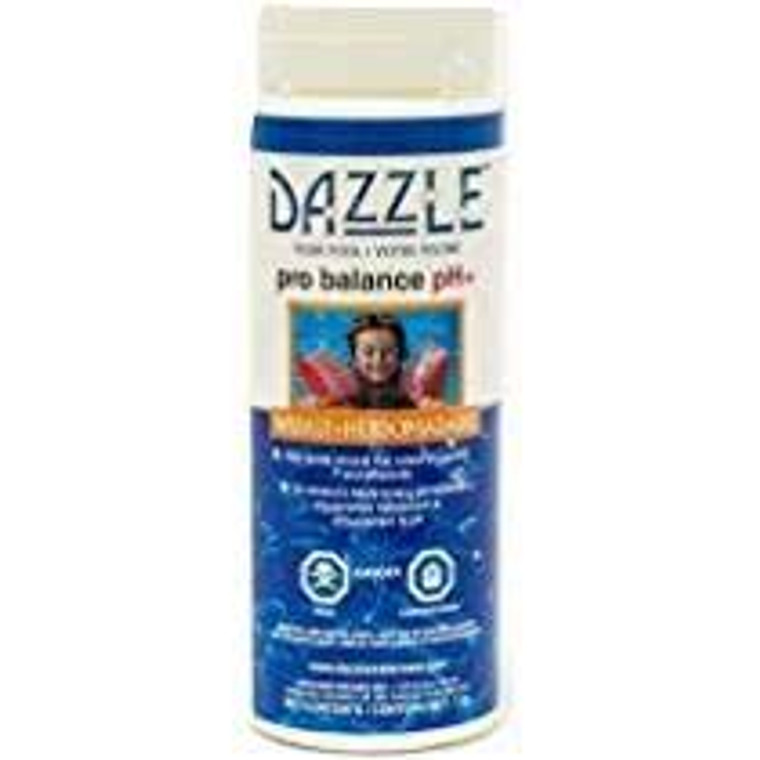 Dazzle PH Plus 1 kg is a must-have product for hot tub owners who want to keep their water clean and clear. This chemical treatment not only balances the pH levels in your hot tub, but it also helps prevent corrosion and scale build-up, ensuring a longer life for your hot tub. Hot tubs are a great way to relax and unwind after a long day, but they require proper maintenance to ensure a safe and enjoyable experience. That's where Dazzle PH Plus comes in. One of the most important aspects of hot tub maintenance is keeping the water chemically balanced. This means maintaining the correct pH levels, which should ideally be between 7.2 and 7.8 for hot tubs. Imbalanced pH levels can lead to a variety of issues, including skin and eye irritation, cloudy water, and damage to the hot tub itself. In addition to maintaining pH levels, Dazzle PH Plus also helps prevent corrosion and scale build-up. Hot tubs are constantly exposed to chemicals and minerals from various sources such as tap water or human bodies. Over time, these substances can cause  corrosion and scale build-up, which not only affects the appearance of your hot tub but also its performance. By using Dazzle PH Plus regularly, you can prevent these issues and prolong the life of your hot tub. But why choose Dazzle PH Plus over other chemical treatments? First and foremost, it is a trusted brand in the industry. 1-855-248-0777 