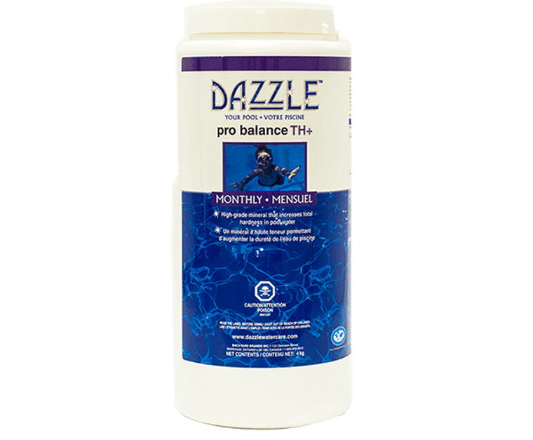 DAZZLE Calcium Plus Balance Th+ 4kg: Maximizing Your Hot Tub's Performance
As a hot tub owner, it is important to understand the importance of maintaining proper water balance. By regularly testing and adjusting the chemical levels in your hot tub, you can ensure that your spa remains safe and enjoyable for use. One crucial element in water balance is calcium.
 In this article, we will discuss the role of calcium in your hot tub and introduce DAZZLE Calcium Plus Balance Th+ 4kg - a product designed to help you maintain optimal water balance.
What is calcium and why is it important?
Calcium is a mineral that can be found naturally in water sources. It plays a crucial role in maintaining healthy bones and teeth for humans, but in hot tubs, it serves a different purpose. 
In hot tubs, calcium helps to prevent corrosion of metal parts and erosion of concrete surfaces. It also contributes to water hardness, which is important for a variety of reasons.
Why do you need DAZZLE Calcium Plus Balance Th+ 4kg?
Hot tub owners often face the issue of low calcium levels, which can lead to problems such as foaming, cloudy water, and damaged equipment. This is especially true for those who use soft or treated water sources, as these tend to have lower calcium levels.
DAZZLE Calcium Plus Balance Th+ 4kg is a specially formulated product that helps increase the calcium level in your hot tub water. It is a granular product that dissolves quickly and easily, making it convenient to use.1-855-248-0777