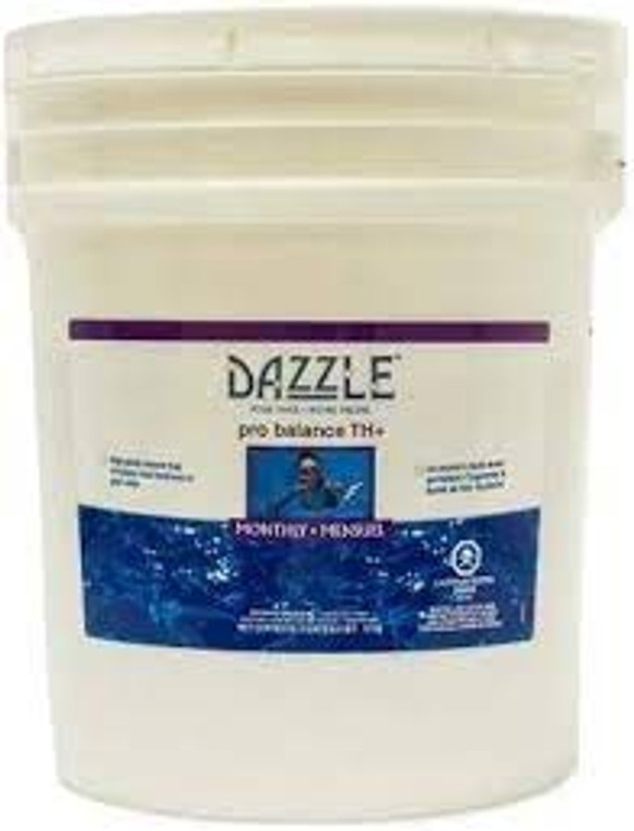 DAZZLE Calcium Plus Balance Th+ 7 kg is a specially formulated chemical blend designed to maintain the ideal calcium levels in your hot tub. It helps prevent and control scale build-up, ensuring that your hot tub stays clean and functioning properly.
Hot tubs are a popular way to relax and unwind at home, but they require regular maintenance to keep them running smoothly. One of the key factors in maintaining a clean and healthy hot tub is the proper balance of chemicals, such as calcium. 
Calcium is an essential mineral that is commonly found in tap water and can also be introduced into your hot tub through other means, such as bathers' skin or sweat. When calcium levels are too low, it can result in corrosion and damage to the hot tub's surfaces and equipment. On the other hand, high calcium levels can lead to mineral deposits and scale build-up, reducing the efficiency of your hot tub's filtration system and potentially causing clogging.
That is why it is crucial to regularly test and balance the calcium levels in your hot tub using products like DAZZLE Calcium Plus Balance Th+ 7 kg. This powerful formula not only helps maintain the ideal calcium levels, but it also includes other balancing agents to keep your water clean and clear.
In addition to using chemical treatments, there are other steps you can take to ensure proper calcium balance in your hot tub. Regularly draining and refilling your hot tub with fresh water can help dilute excess minerals and reduce the need for excessive chemical use. You can also invest in a water softener system to help remove calcium and other minerals from your tap water before it enters your hot tub.1-855-248-0777