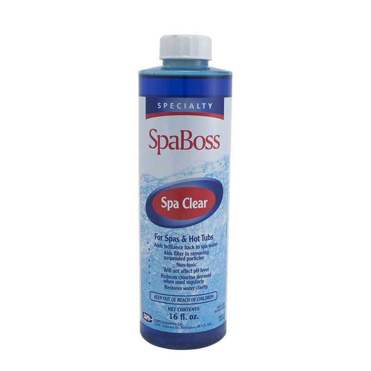 SpaBoss Spa Clear Clarifier

500ml  / 16 fl.oz




   Hot tubs have become increasingly popular in recent years, offering a luxurious and relaxing experience right in the comfort of your own backyard. However, maintaining a hot tub can be quite challenging, especially when it comes to keeping the water crystal clear.

That's where SpaBoss Watercare Solutions come in. They offer a range of products specially designed for hot tubs, swim spas, and pools. One of their most popular products is the SpaBoss Spa Clear, which is a clarifier that restores clarity and diamond-like brilliance to your hot tub.

SpaBoss Spa Clear works quickly and effectively, making it the perfect solution for busy hot tub owners who don't have time to constantly monitor and adjust their water chemistry. By using this product regularly, you can ensure that your hot tub's water remains sparkling clear, making it more enjoyable for you and your family.

But what exactly is a clarifier and how does it work? A clarifier is essentially a coagulant that binds together small particles in the water, making them larger and easier to filter out. This results in clearer water with fewer impurities. SpaBoss Spa Clear uses a unique formula that is gentle on your skin and spa equipment while still providing powerful results.

In addition to using SpaBoss Spa Clear, it's important to regularly test your hot tub's water chemistry and make any necessary adjustments. This will ensure that the clarifier can work effectively and keep your water clear for longer periods of time. It's also recommended to give your hot tub a good deep clean every few months to remove any built-up residue that the clarifier may not be able to handle.

Overall, SpaBoss Spa Clear is a reliable and efficient way to keep your hot tub's water sparkling clear. With regular use, you can enjoy a stress-free and crystal-clear hot tub experience every time. So why wait? Grab yourself a bottle of SpaBoss Spa Clear and see the difference it can make for yourself. So, if you're looking for a quick and easy way to maintain your hot tub's water clarity, look no further than SpaBoss Watercare Solutions. Your hot tub will thank you! Let SpaBoss help you make the most out of your hot tub experience! Enjoy crystal clear water with SpaBoss Spa Clear. Remember to always follow the recommended dosage instructions and use in conjunction with proper water maintenance practices for the best results. Experience the difference with SpaBoss Watercare Solutions, your go-to for all things hot tubs, swim spas, and pools. Happy soaking!