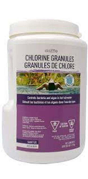 Dazzle Stabilized Chlorine Granules are a popular option for maintaining clean and safe hot tubs. These granules contain chemicals that effectively sanitize the water, killing bacteria and other harmful microorganisms.
One of the key ingredients in Dazzle Stabilized Chlorine Granules is chlorine, a powerful chemical commonly used as a disinfectant for swimming pools and hot tubs. Chlorine is highly effective in killing bacteria, viruses, and algae that can thrive in warm water environments like hot tubs.
In addition to chlorine, Dazzle Stabilized Chlorine Granules also contain stabilizers to help maintain the levels of chlorine in the water for longer periods of time. These stabilizers prevent the rapid dissipation of chlorine due to UV rays from the sun, ensuring that your hot tub remains clean and sanitized for longer periods of time.
Using Dazzle Stabilized Chlorine Granules is a simple and effective way to keep your hot tub water clean and clear. These granules can be easily added to the water using a measuring cup or a floating dispenser, making it convenient for regular maintenance of your hot tub.
It is important to note that while Dazzle Stabilized Chlorine Granules are safe and effective for use in hot tubs, it is essential to follow the recommended dosage instructions to avoid any potential harm or irritation. Overuse of chlorine can cause skin and eye irritation, so it is crucial to maintain proper levels of chlorine in the water according to the manufacturer's guidelines.
In addition to maintaining clean and safe hot tub water, Dazzle Stabilized Chlorine Granules also help prevent the growth of algae and other microorganisms that can cause unpleasant odors in the water. By regularly using these granules, you can ensure a pleasant and enjoyable experience every time you use your hot tub. 1-855-248-0777
