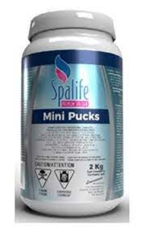 
 Spa Life Mini Pucks
If you own a hot tub, keeping it clean and properly maintained is essential for a safe and enjoyable experience. That's where Spa Life Mini Pucks come in - these stabilized chlorine pucks are an easy and convenient way to keep your hot tub or spa water sparkling clean.
Keeping Your Hot Tub Clean with Chemicals
Hot tubs and spas are the perfect breeding ground for bacteria and other contaminants. The warm water and moist environment provide an ideal setting for germs to grow. That's why it's important to regularly treat your hot tub with the right chemicals, like Spa Life Mini Pucks.
Why Choose Spa Life?
Spa Life Mini Pucks are specifically designed for hot tubs and spas, making them a trusted choice among hot tub owners. These pucks are made from high-quality stabilized chlorine, which dissolves slowly to provide a consistent level of sanitization in your hot tub or spa.
Convenient and Easy to Use
One of the best things about Spa Life Mini Pucks is their convenience and ease of use. Simply add the recommended number of pucks to your hot tub's skimmer or floating dispenser, and let them work their magic. These pucks will slowly dissolve over time, releasing the right amount of chlorine to keep your water clean and clear.
Stabilized Chlorine for Long-Lasting Sanitization
Spa Life Mini Pucks are made from stabilized chlorine, which is designed to last longer in hot water. This means you won't have to constantly add more pucks to your hot tub, saving you time and money in the long run.
Perfect for On-the-Go Hot Tub Owners
If you're someone who loves to travel or owns a vacation home with a hot tub, Spa Life Mini Pucks are the perfect solution. These compact 15g pucks are easy to pack and transport, making it convenient for you to keep your hot tub clean no matter where you are.
Conclusion
In conclusion, Spa Life Mini Pucks are an essential tool for any hot tub or spa owner. Not only do they make maintaining your hot tub easier, but they also provide long-lasting sanitization for a safe and enjoyable soak every time. Choose Spa Life Mini Pucks for a hassle-free and convenient way to keep your hot tub clean.  So, make sure to stock up on these pucks so you can relax and enjoy your hot tub without any worries. Stay safe and have fun!  So, don't forget to add Spa Life Mini Pucks to your hot tub maintenance routine – your future self will thank you!  Happy soaking  1-855-248-0777