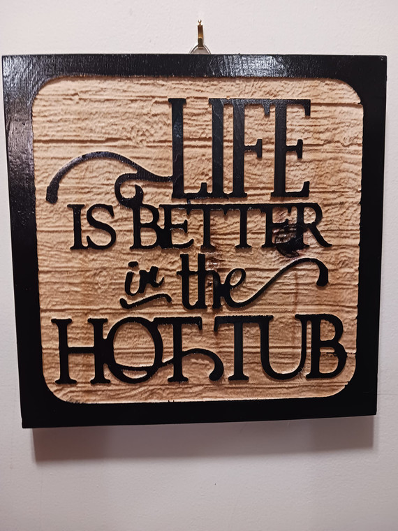 Life Is better in the Hot Tub !

    Adding a wood decor sign to your home is a great way to add some personality and charm to any space. And what better message to display than "Life Is Better in the Hot Tub"? This simple yet powerful statement embodies relaxation, fun, and making memories with loved ones.

   Not only does a wood decor sign serve as a beautiful piece of art, but it also serves as a reminder to take a break from the hustle and bustle of daily life and unwind in your very own hot tub.

   But why stop at just one wood decor sign? You can create an entire theme throughout your home with various signs that reflect your personal interests and style. From funny quotes to inspirational messages, there are endless possibilities when it comes to decorating with wood signs. Plus, with the option to customize and create your own designs, you can truly make your home decor one-of-a-kind.

   In addition to adding a touch of character to your home, wood decor signs are also eco-friendly. They are made from sustainable materials and can be reused or repurposed if desired. This makes them not only aesthetically pleasing but also environmentally conscious.

   So whether you're looking to spruce up your living space or searching for the perfect gift for a friend or family member, consider adding a wood decor sign with a message that speaks to you. Because as the sign says, "Life Is Better in the Hot Tub" and it's always important to take time for yourself and enjoy life's simple pleasures