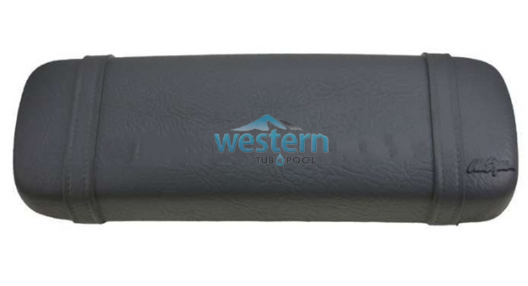 Front view of the Cal Spa Large Straight 021 Grey Replacement Headrest Pillow - ACC01400040