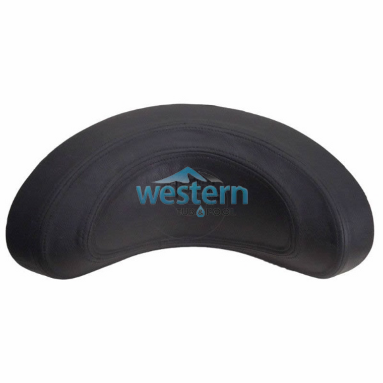 Front view of the Catalina Spa Replacement Headrest Pillow Curved Black - 109. Western tub and pool 1-855-248-0777.