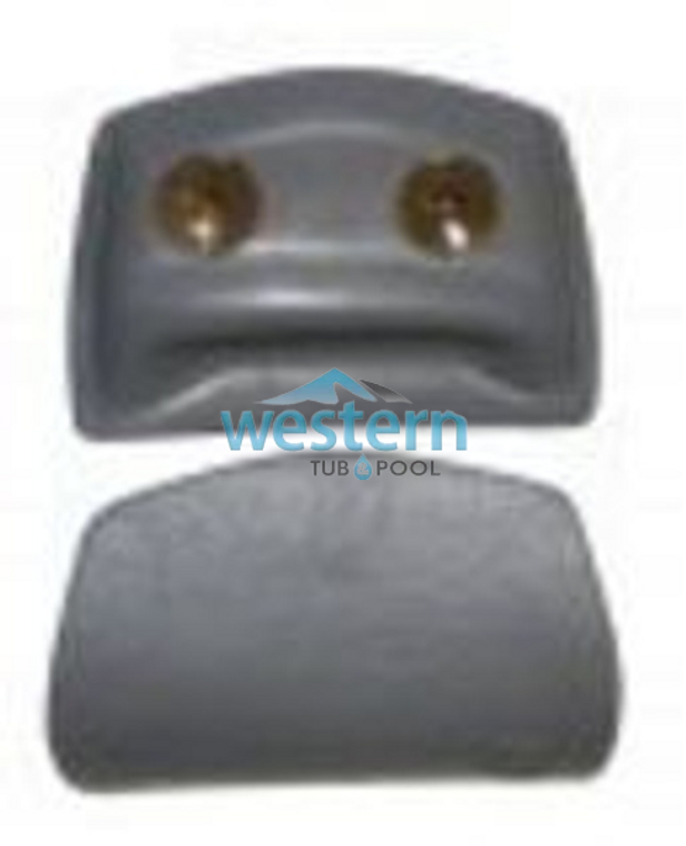 Front and Back view of the Caldera Spa Replacement Corner Headrest Pillow With Suction Cups 016006 - WAT016006. Western tub and pool 1-855-248-0777.