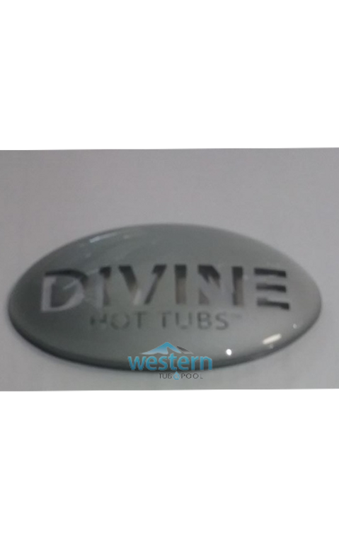 Front view of the Divine Spa Replacement Headrest Pillow Logo Insert - Divine-Dome. Western tub and pool 1-855-248-0777.